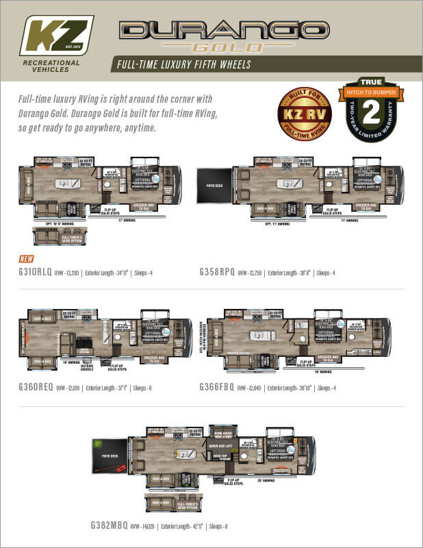 Durango Gold Full Time Luxury Fifth Wheels Brochure