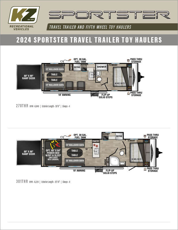 Sportster Travel Trailer Fifth Wheel Toy Haulers Brochure